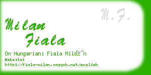 milan fiala business card